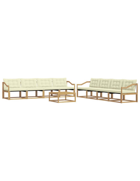 Set di divani da esterno 9 pcs Bianco e Crema 79 x 79 x 37 cm