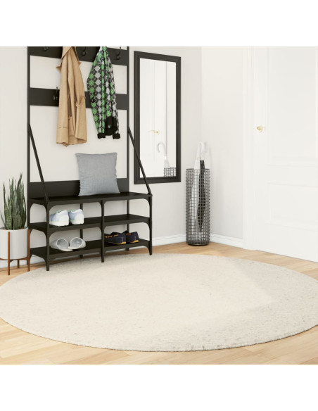 Tappeto Shaggy PAMPLONA a Pelo Lungo Moderno Crema Ø 200 cm