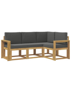 Set di divani da esterno con cuscino 4 pcs Bianco e Antracite 2