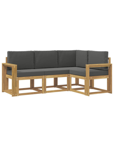 Set di divani da esterno con cuscino 4 pcs Bianco e Antracite
