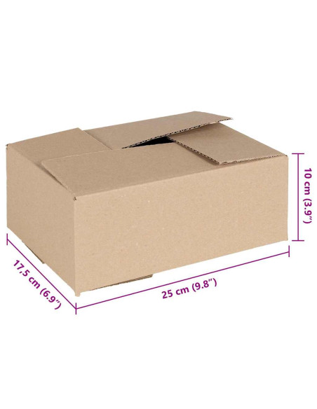 Scatola Pieghevole 50 pcs Naturale 25 x 17,5 x 10 cm Cartone