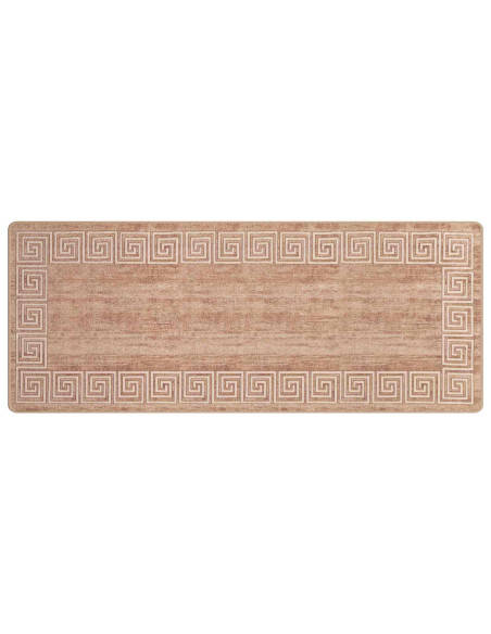 Runner Tappeto MARSA Bianco 100 x 450 cm Poliestere e PVC