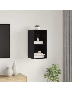 Set mobile TV Rovere Nero 37 x 37 x 72 cm Legno multistrato