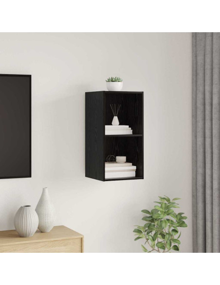 Set mobile TV Rovere Nero 37 x 37 x 72 cm Legno multistrato