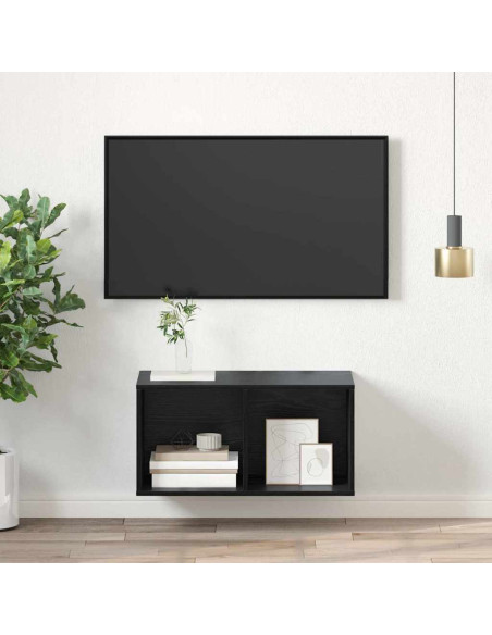 Set mobile TV Rovere Nero 37 x 37 x 72 cm Legno multistrato