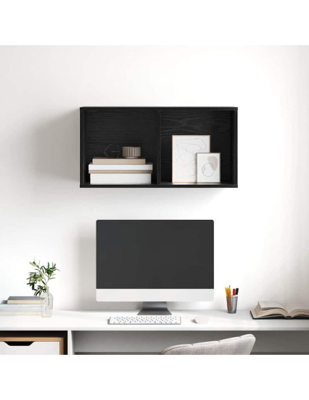 Set mobile TV Rovere Nero 37 x 37 x 72 cm Legno multistrato