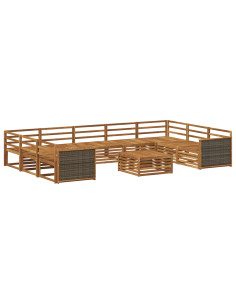 Set di divani da esterno 10 pcs Naturale