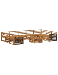 Set di divani da esterno 10 pcs Naturale