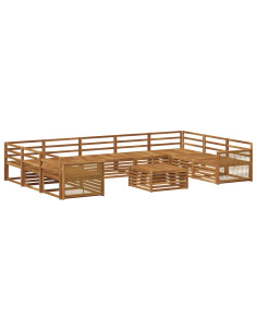 Set di divani da esterno 10 pcs Naturale