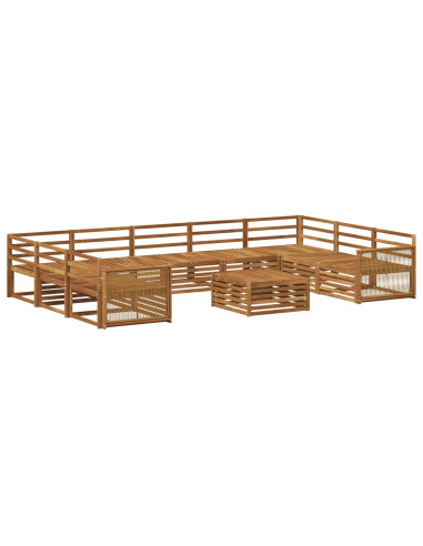 Set di divani da esterno 10 pcs Naturale