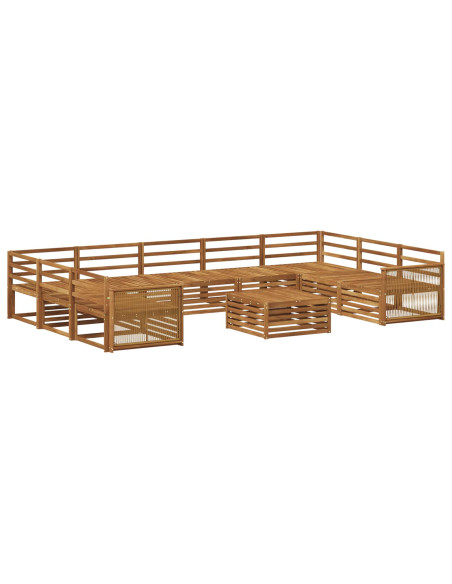 Set di divani da esterno 10 pcs Naturale