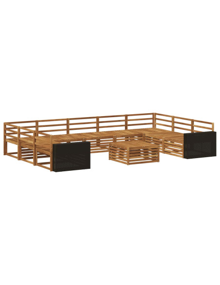 Set di divani da esterno 10 pcs Naturale