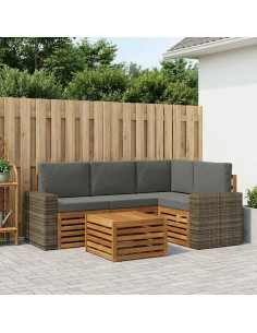 Set di divani da esterno 5 pcs Naturale e Antracite