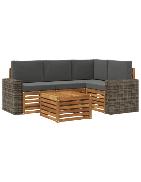 Set di divani da esterno 5 pcs Naturale e Antracite