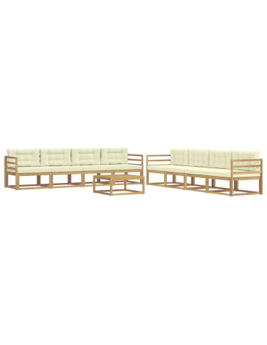 Set di divani da esterno 9 pcs Bianco e Crema 79 x 79 x 37 cm
