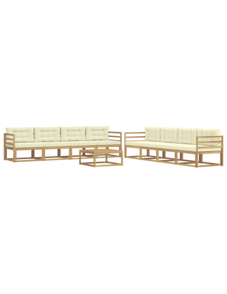 Set di divani da esterno 9 pcs Bianco e Crema 79 x 79 x 37 cm