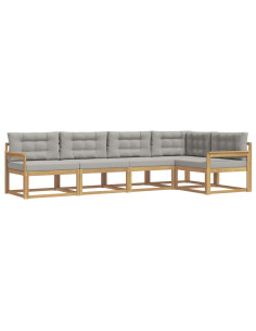 Set di divani da esterno 4 pcs Bianco e Grigio Chiaro 2