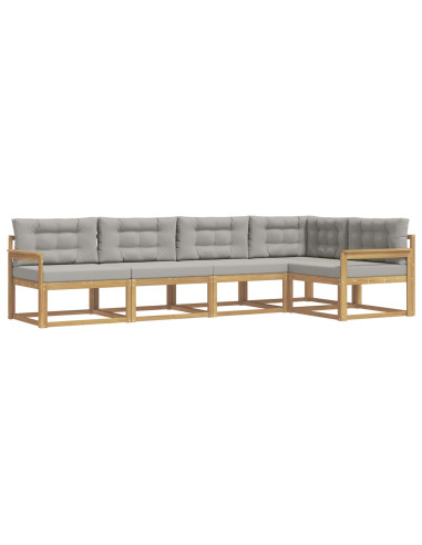 Set di divani da esterno 4 pcs Bianco e Grigio Chiaro