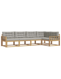 Set di divani da esterno 4 pcs Bianco e Grigio Chiaro 2