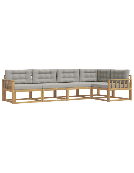 Set di divani da esterno 4 pcs Bianco e Grigio Chiaro