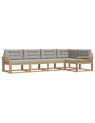 Set di divani da esterno 4 pcs Bianco e Grigio Chiaro