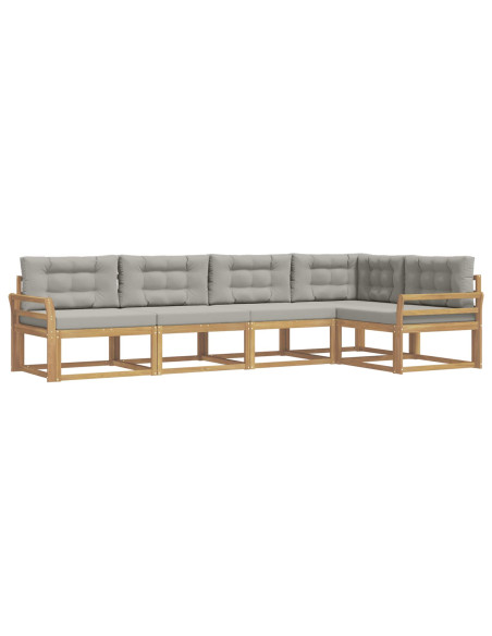 Set di divani da esterno 4 pcs Bianco e Grigio Chiaro