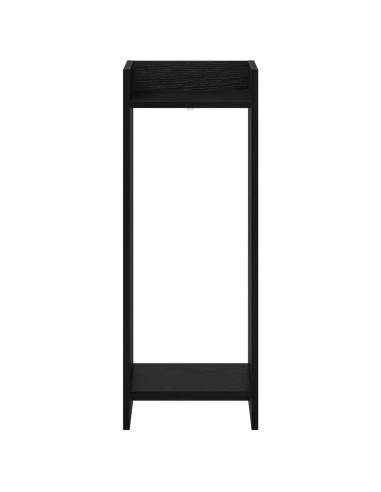 Supporto per piante con lo scaffale Rovere Nero 30 x 30 x 80 cm