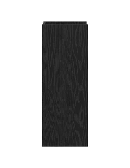 Supporto per piante con lo scaffale Rovere Nero 30 x 30 x 80 cm