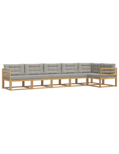 Set di divani da esterno 4 pcs Bianco e Grigio Chiaro