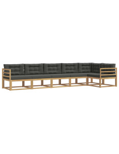 Set di divani da esterno 4 pcs Bianco e Antracite Poliestere 2