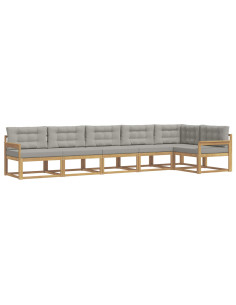 Set di divani da esterno 4 pcs Bianco e Grigio Chiaro 2