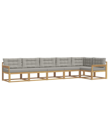 Set di divani da esterno 4 pcs Bianco e Grigio Chiaro