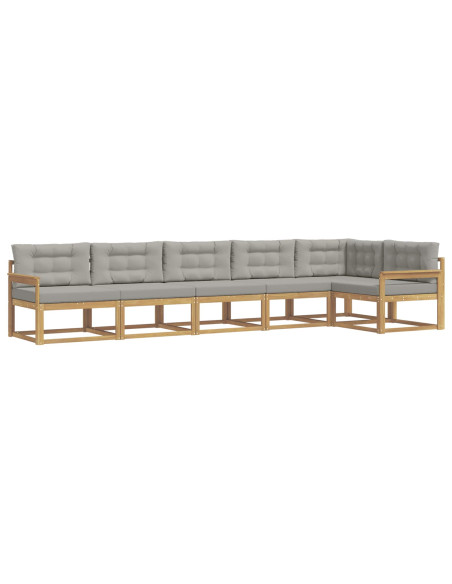 Set di divani da esterno 4 pcs Bianco e Grigio Chiaro