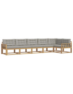 Set di divani da esterno 4 pcs Bianco e Grigio Chiaro 2