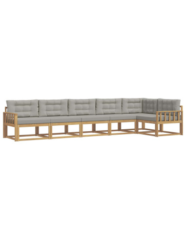 Set di divani da esterno 4 pcs Bianco e Grigio Chiaro