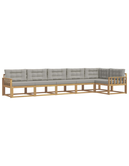 Set di divani da esterno 4 pcs Bianco e Grigio Chiaro