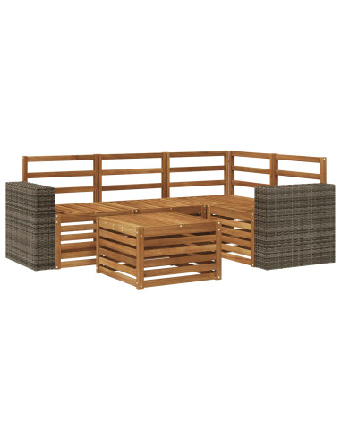 Set di divani da esterno 5 pcs Naturale 59 x 59 x 37 cm