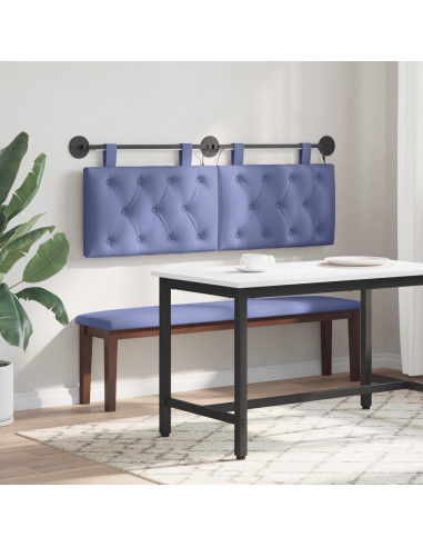 Testiera sospesa Con luce LED Blu jeans Tessuto