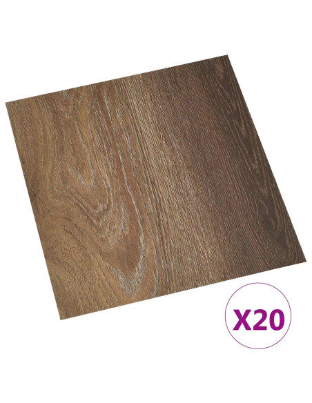 Plance per Pavimentazione Autoadesiva 30,5 x 30,5 cm 20 pcs PVC