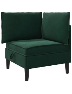 Divano con Stoccaggio Verde Scuro Velluto 2