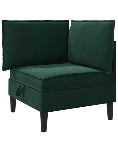 Divano con Stoccaggio Verde Scuro Velluto