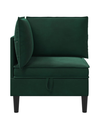 Divano con Stoccaggio Verde Scuro Velluto