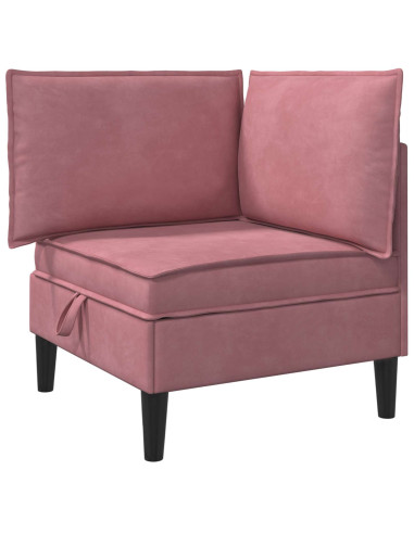 Divano con Stoccaggio Rosa Velluto
