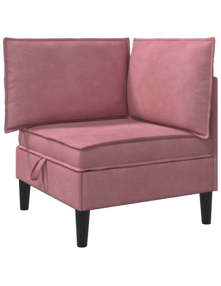 Divano con Stoccaggio Rosa Velluto