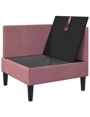 Divano con Stoccaggio Rosa Velluto