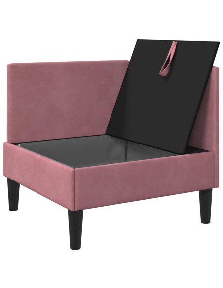 Divano con Stoccaggio Rosa Velluto