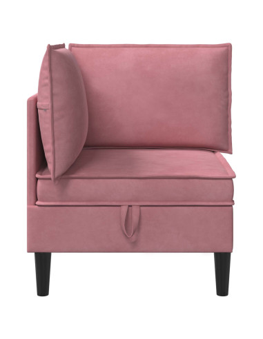 Divano con Stoccaggio Rosa Velluto