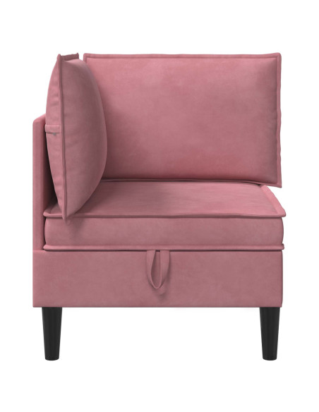 Divano con Stoccaggio Rosa Velluto