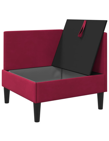Divano con Stoccaggio Rosso Vino Velluto