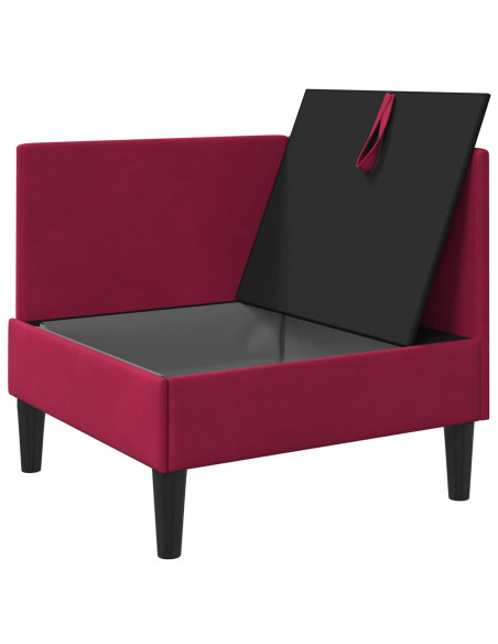 Divano con Stoccaggio Rosso Vino Velluto